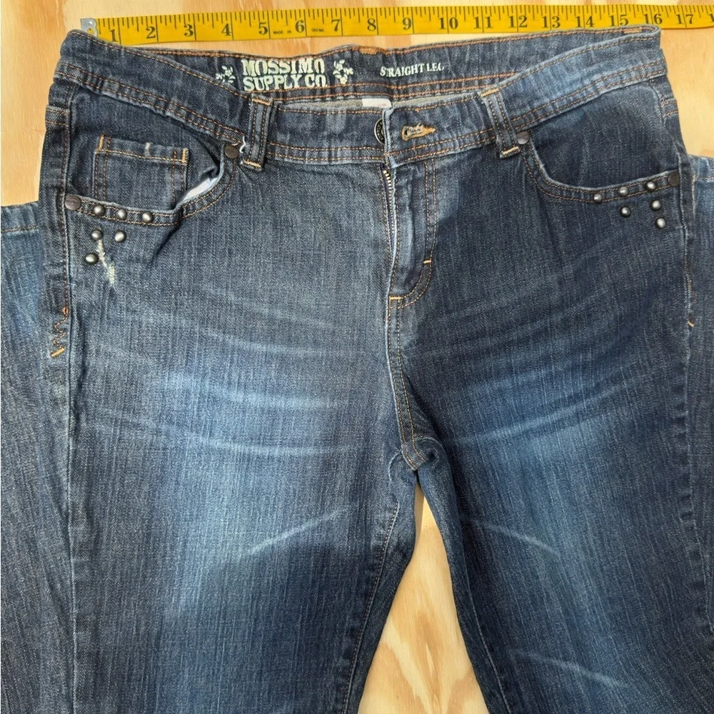 Mossimo Supply  co Low Rise Straight Leg Jeans Women’s Size 13 Blue Denim - Picture 3 of 10
